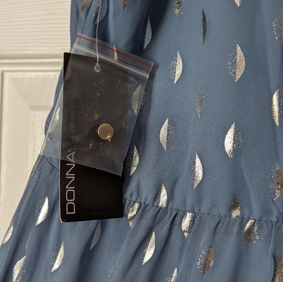 DONNA RICCO — Foil Polka Dot Sleeveless Tiered Maxi Dress - Picture 4 of 7